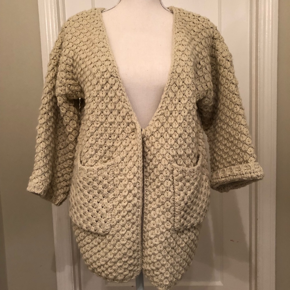 Creme Knit Sweater Jacket
